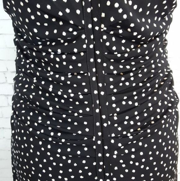 ANN TAYLOR Fitted Black and Cream Dress SZ 6 - Picture 4 of 5